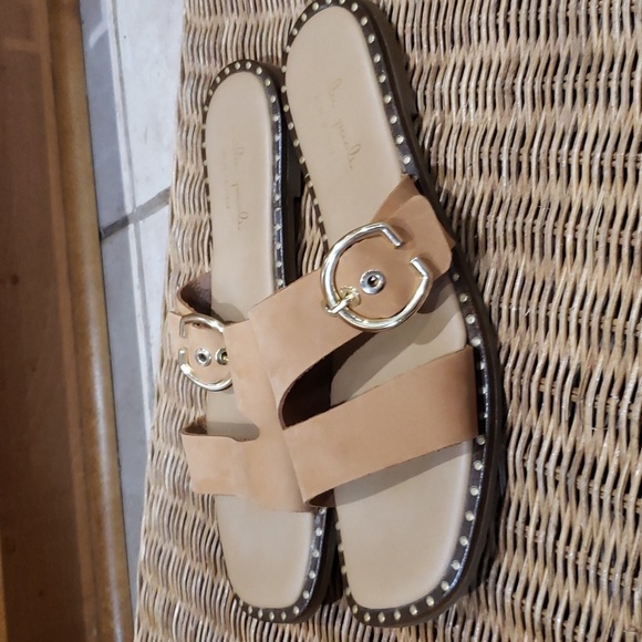 Mila Paoli Sandals Leather Stud Size 8 - Picture 2 of 6